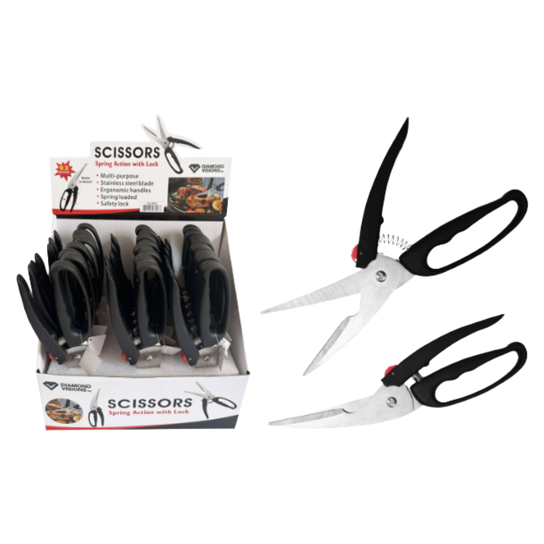 KITCHEN SHEAR SPRING & LOCK 9"