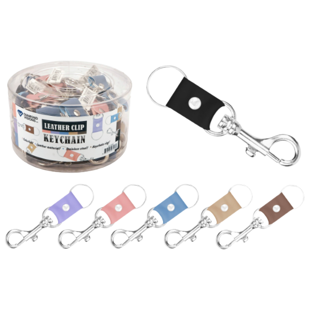 KEYCHAIN BOLT CLIP W/LEATHER JNT