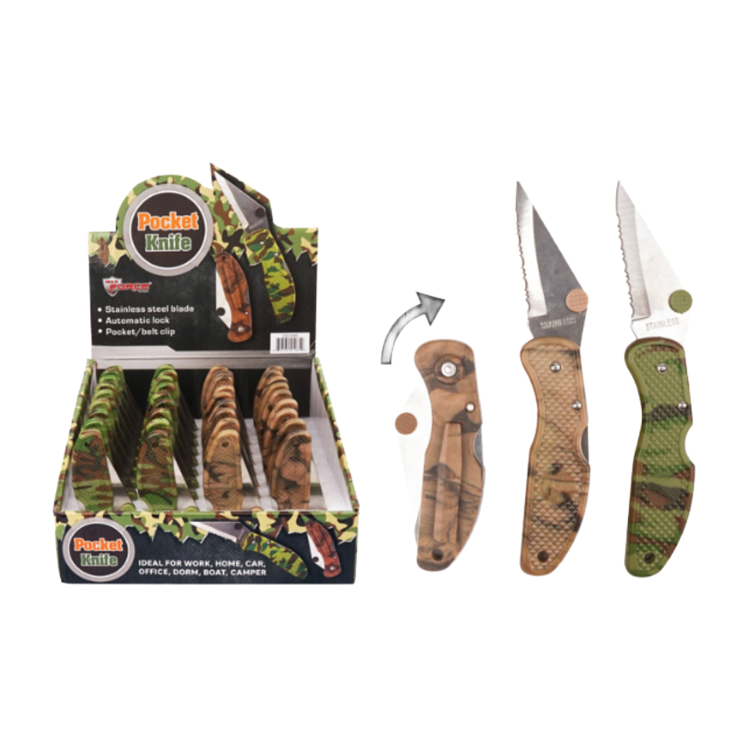 POCKET KNIFE 3.5" CAMO