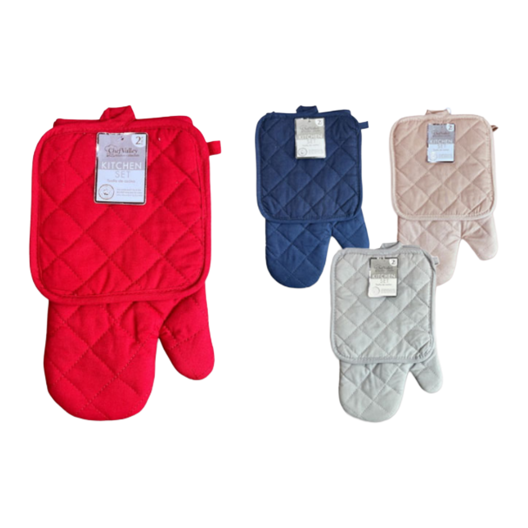 OVEN MITT 2PC COTTON ASST.