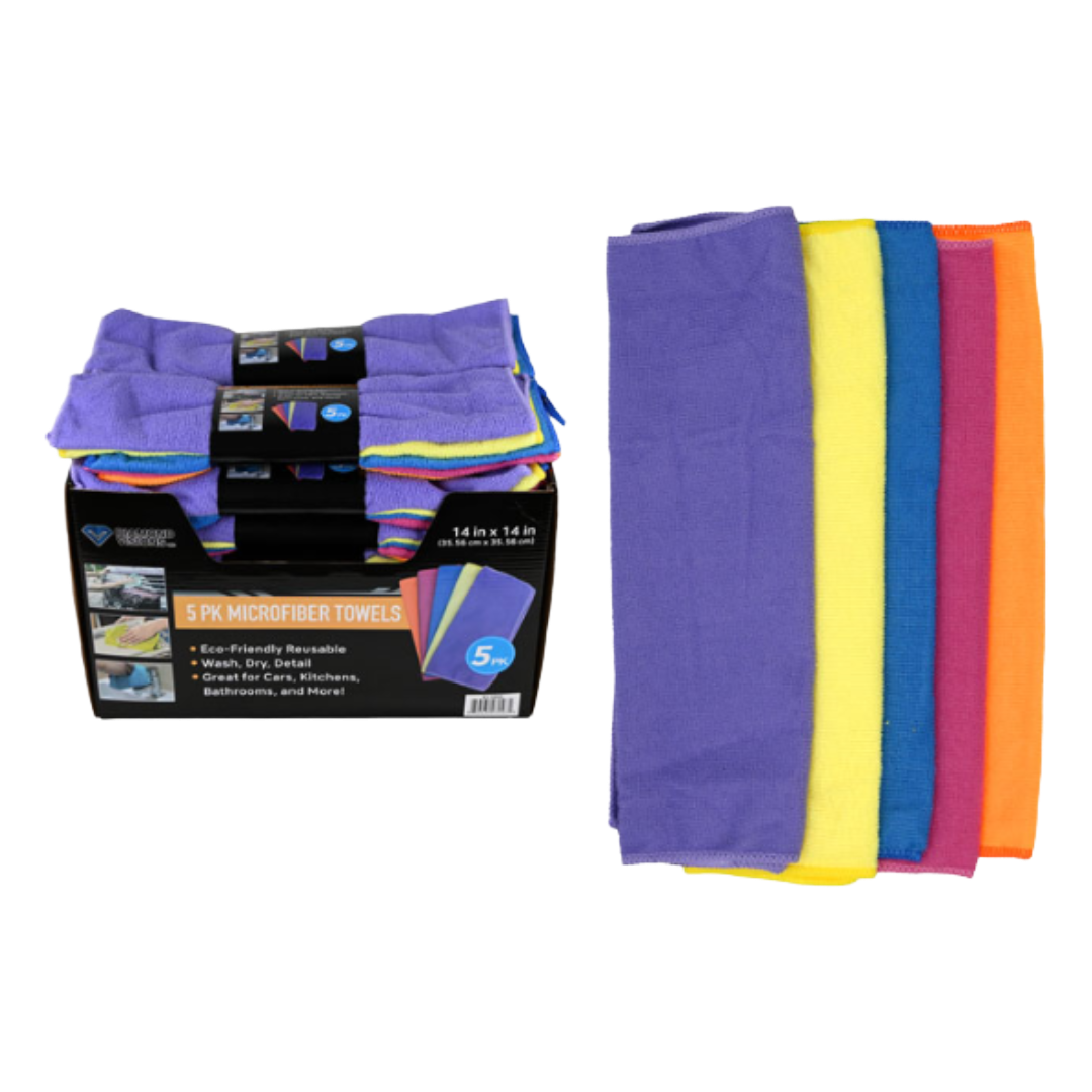TOWELS MICROFIBER 5PK