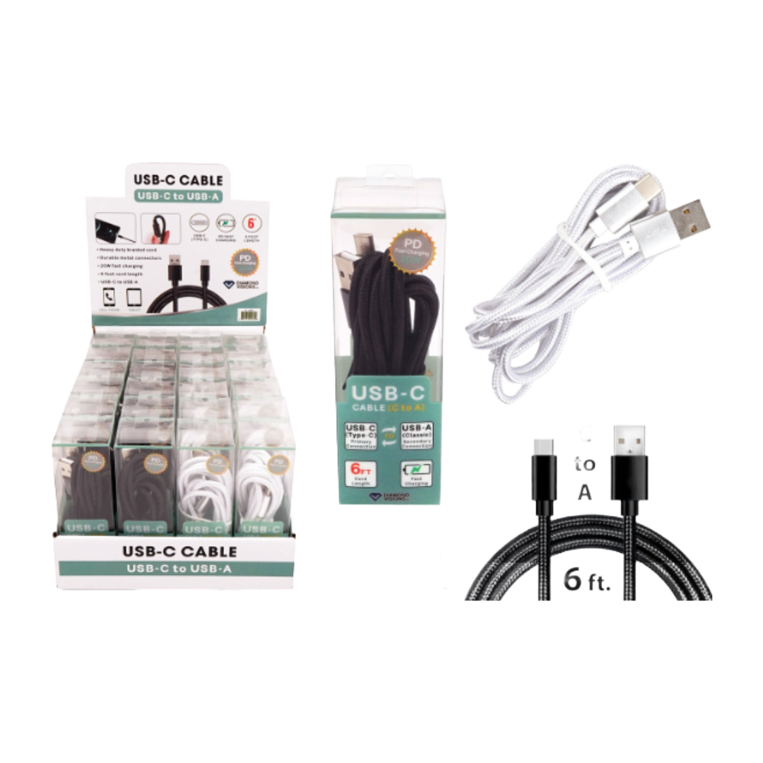 CABLE USB 6' A-C