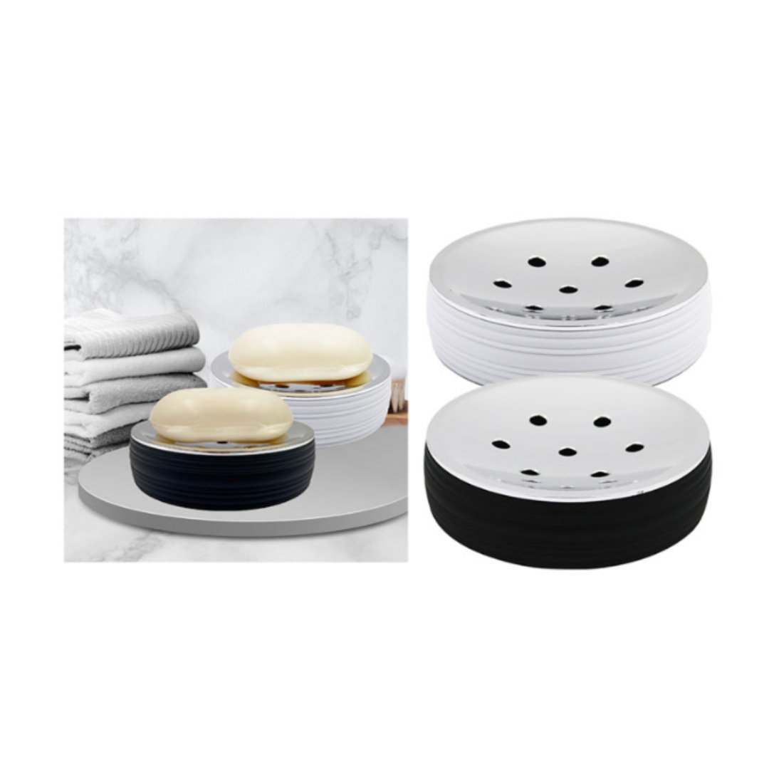 BATHROOM SOAP DISH WHT/BLK