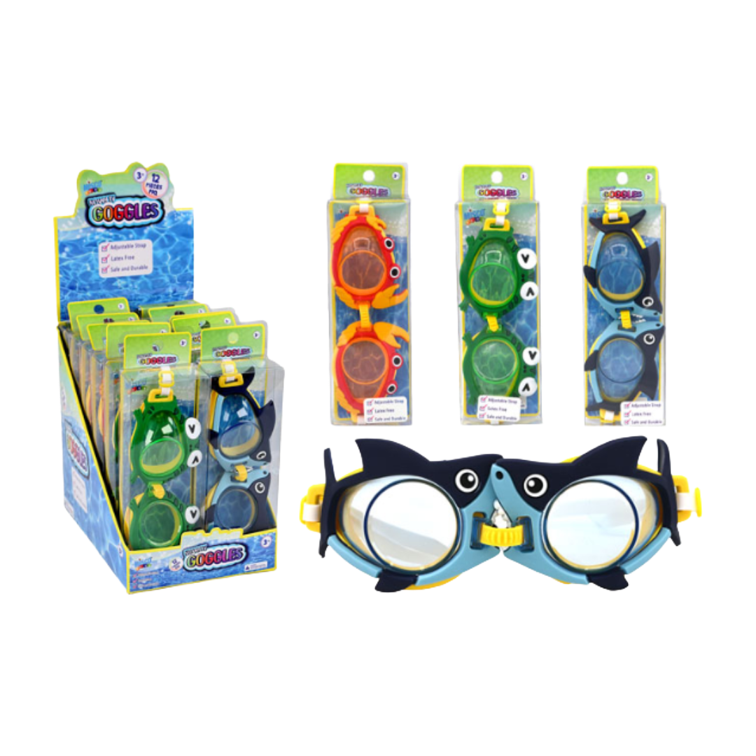 SWIM GOGGLES CRAB/SHARK/FROG