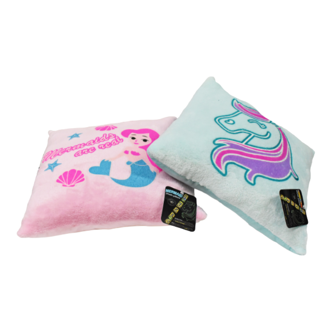 THROW PILLOW 13X13 MERMD/UNICRN