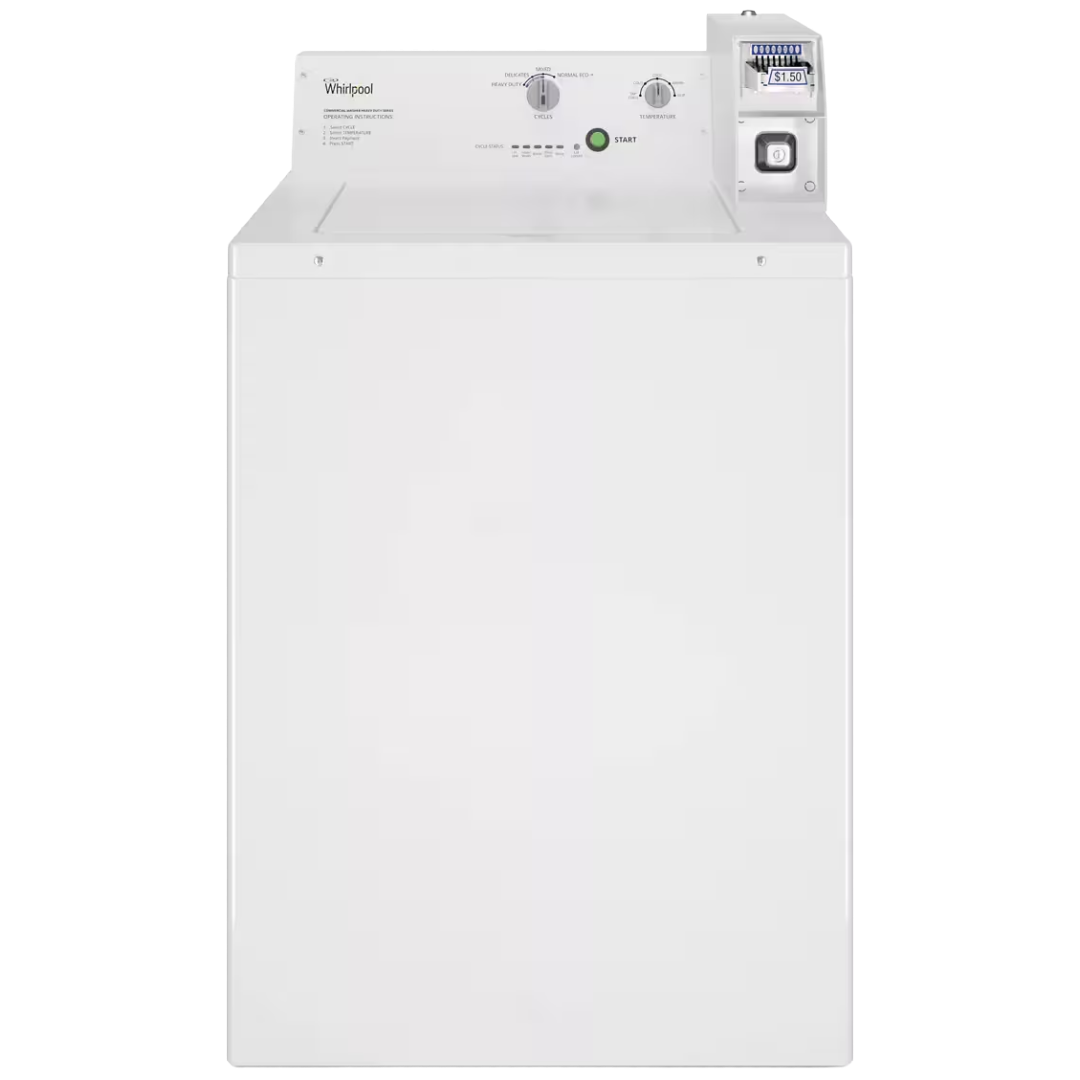 WASHER COMM COIN-OP WHT WHP