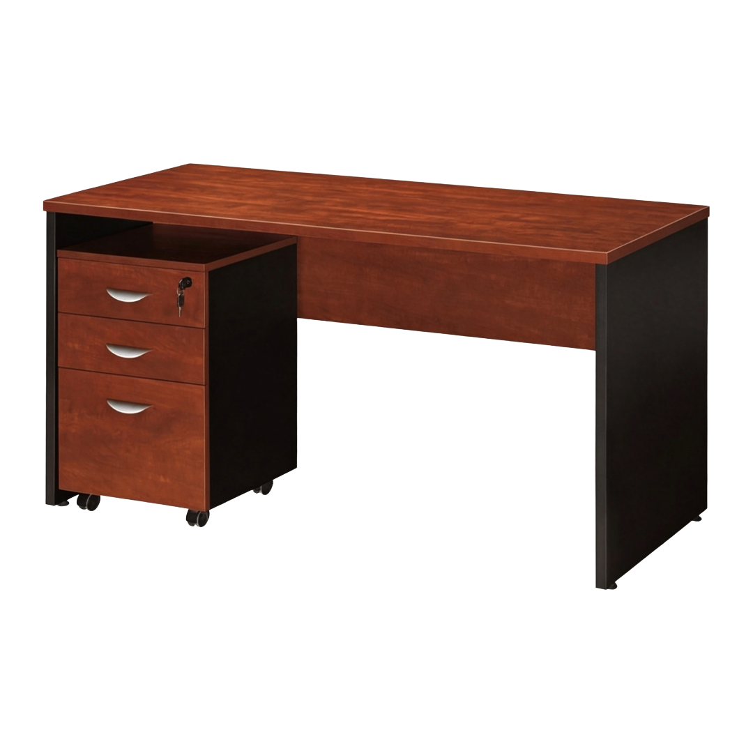 DESK OFFICE W/3DRWR CABINET