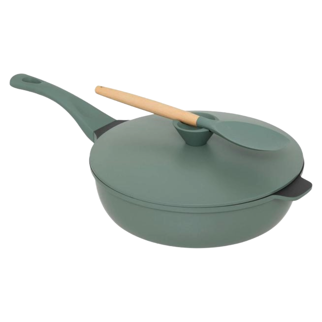 DEEP FRYER PAN 28CM CAST ALM GRN