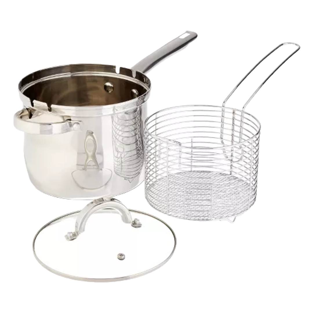 DEEP FRYER PAN SET 3PC 3.65QT SS