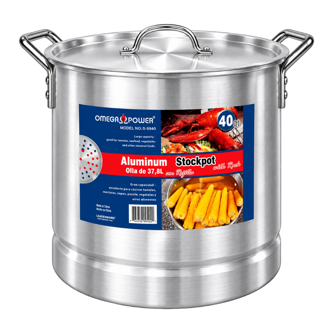 STOCKPOT 40QT ALUM W/STEAMER
