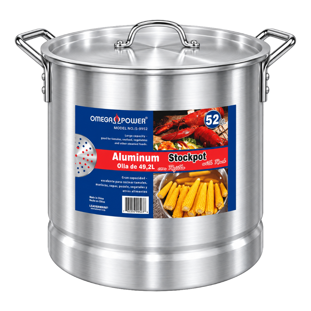 STOCKPOT 52QT ALUM W/STEAMER
