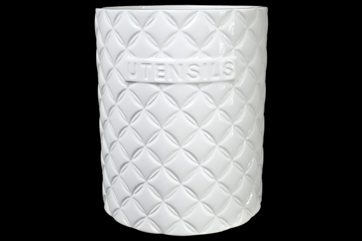 Ceramic Utensil Jar White
