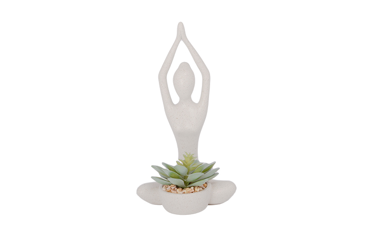 Polyresin Yoga Figurine Gray