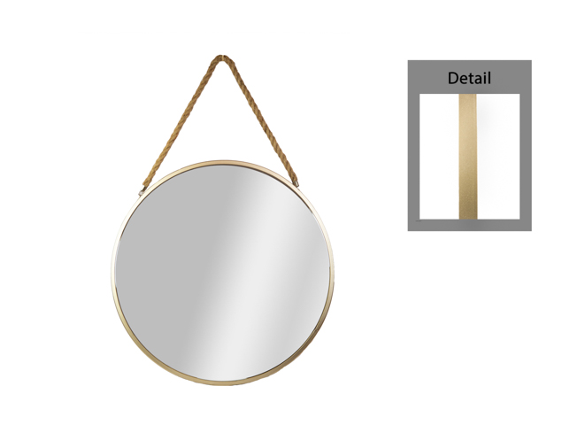 Metal Round Wall Mirror Champagne