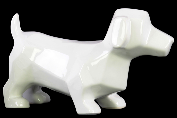 Ceramic Dachshund Figurine White