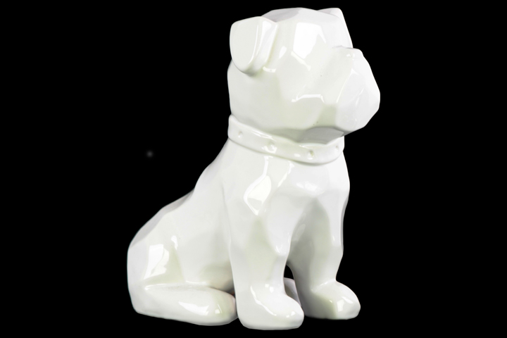 Ceramic Bulldog Figurine White