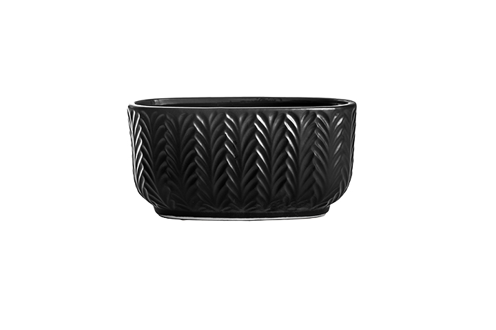 Ceramic Oval Pot Black