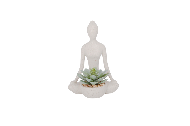 Polyresin Yoga Figurine Gray