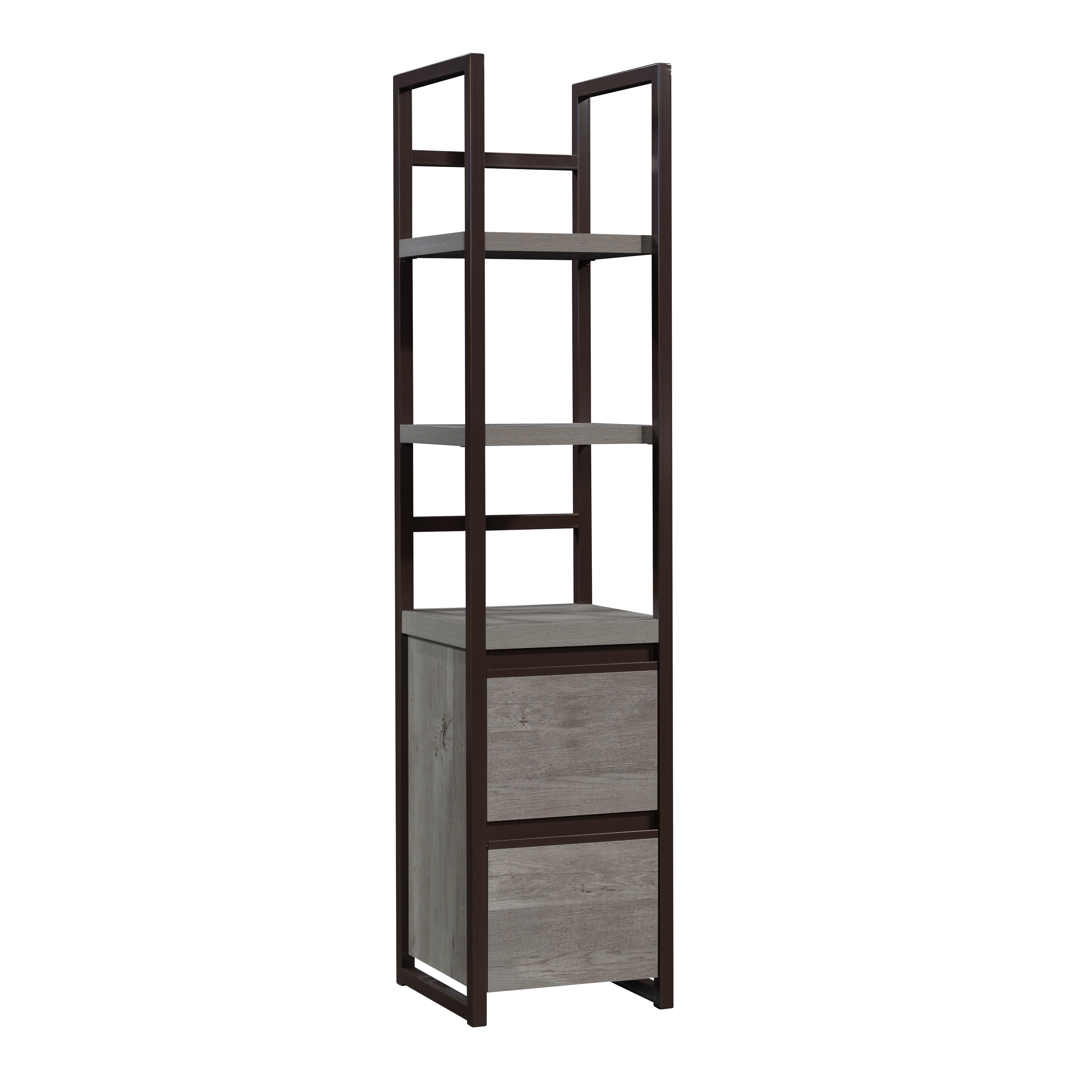 FILE CABINET W/ 2-SHELF M.OAK