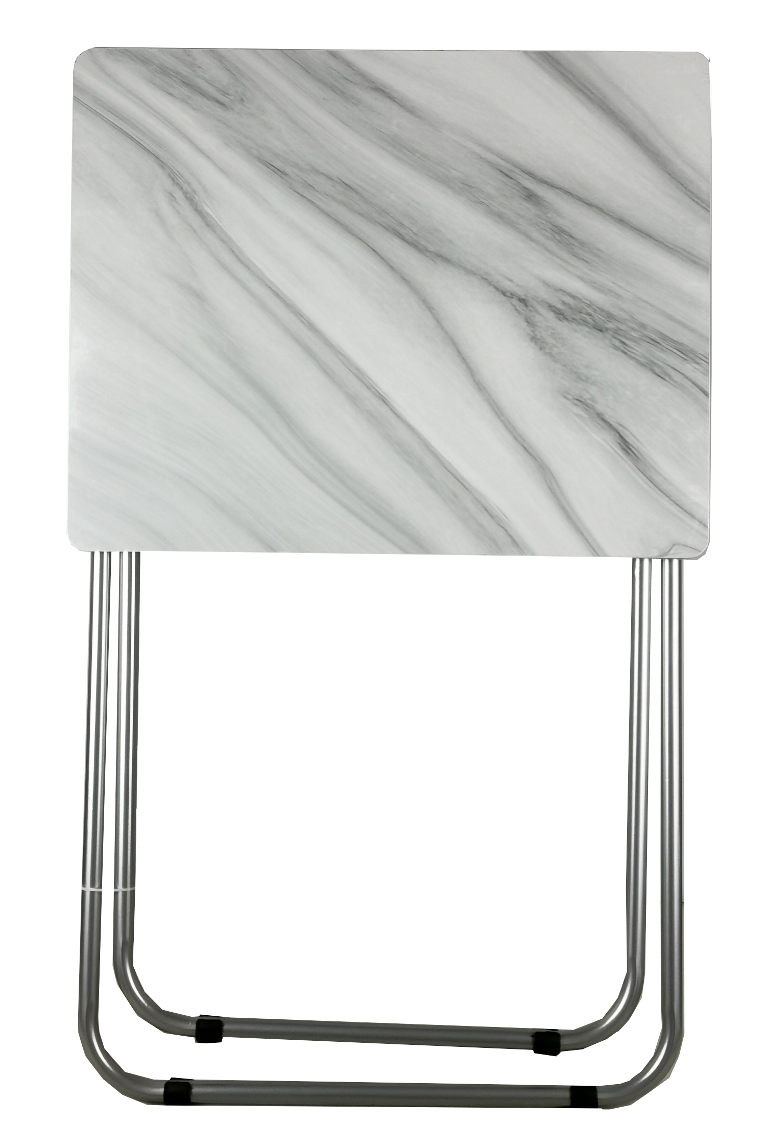 Folding Table - White Marble Finish