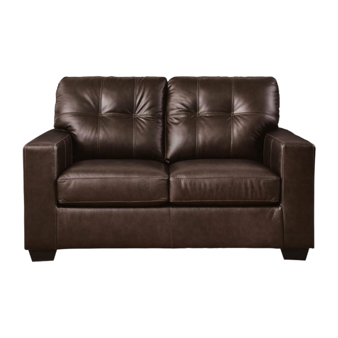 LOVESEAT SANTORINE LTH DARK BRN