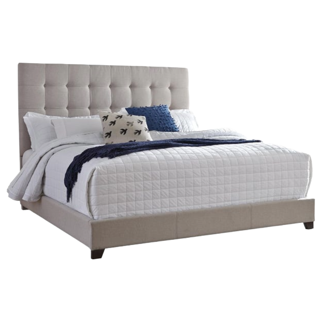BED FRAME QUEEN UPH DOLANTE BEIG