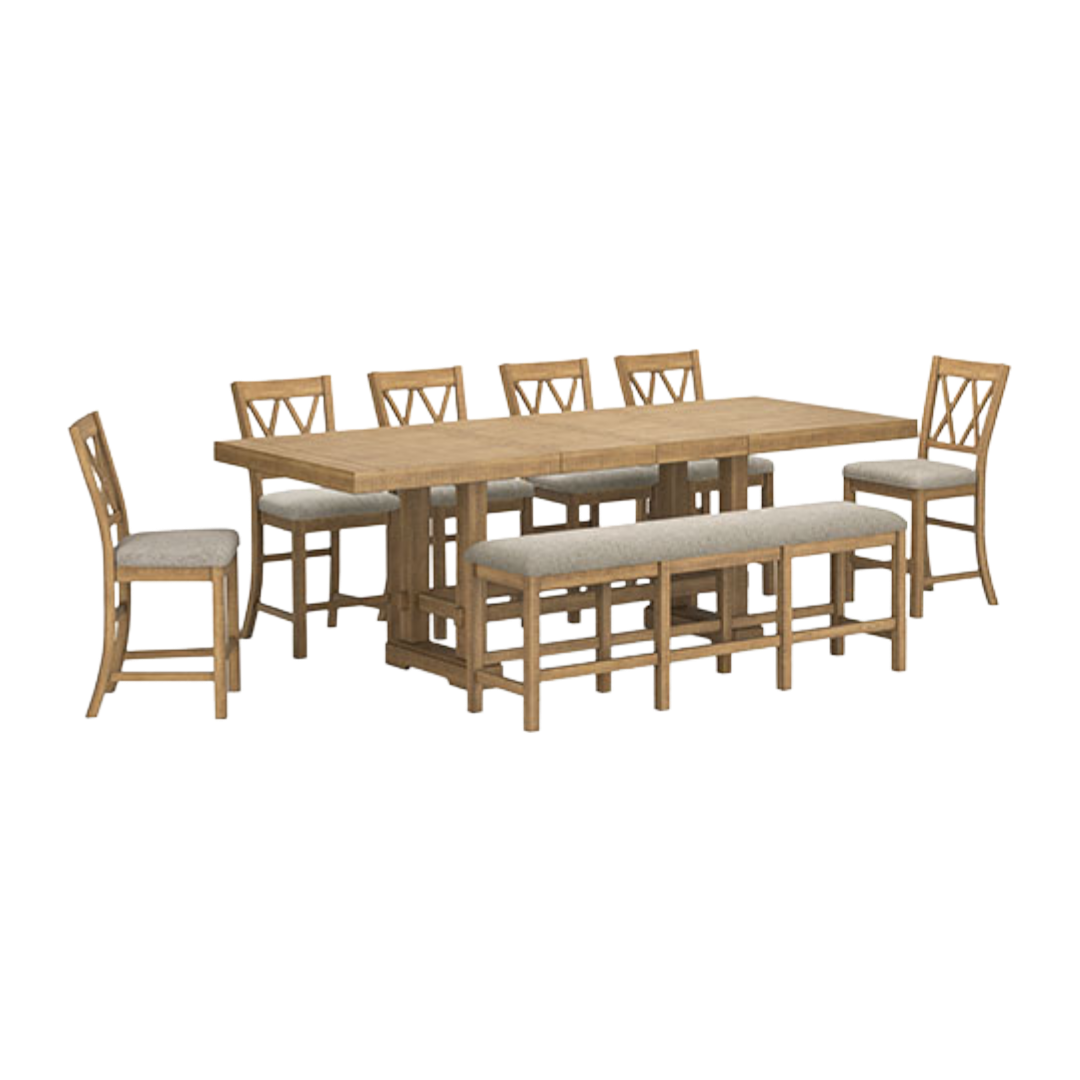 DINING SET W/5STL+BENCH HAVON BR