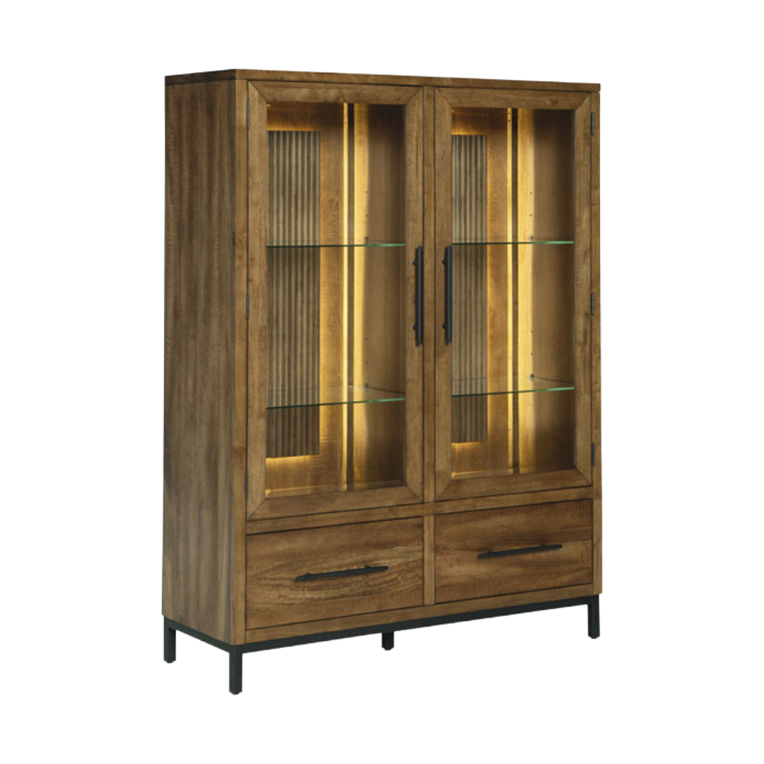 DISPLAY CABINET STEENLAGE BROWN