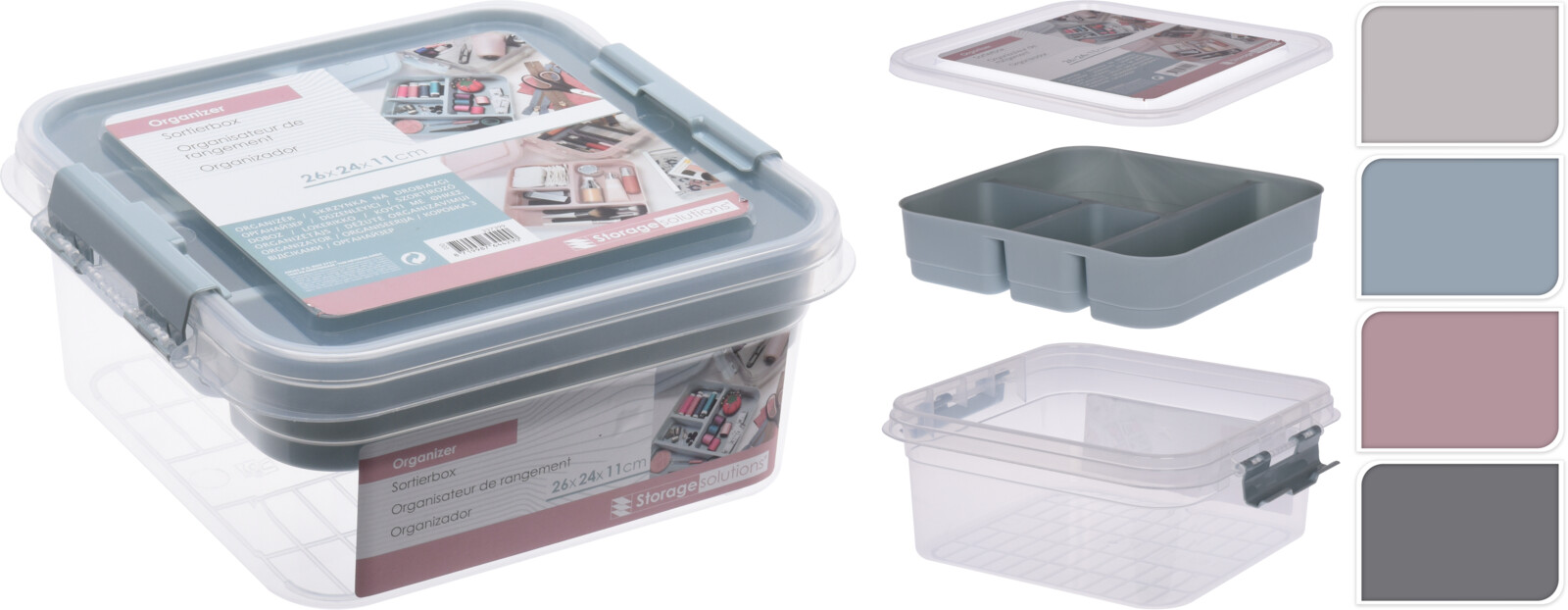 ORGANIZER PP 26X24X11CM 4ASS