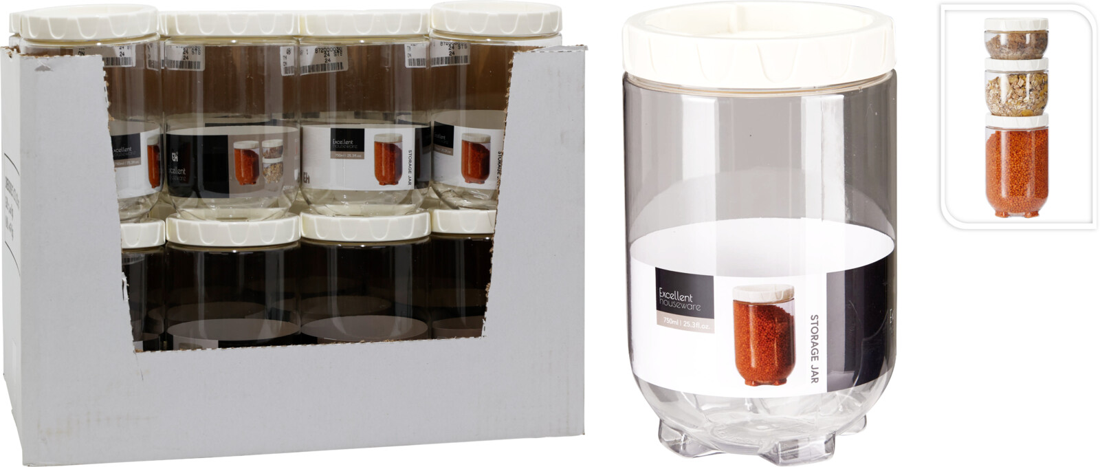 STORAGE JAR TWIST LOCK 750ML