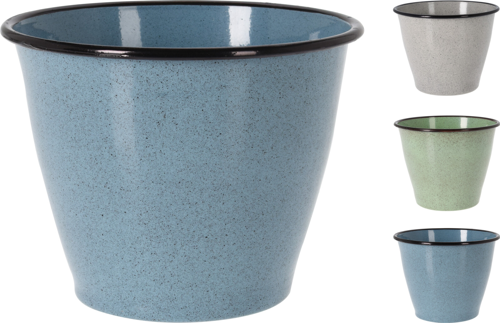 FLOWER POT METAL 3ASS CLR