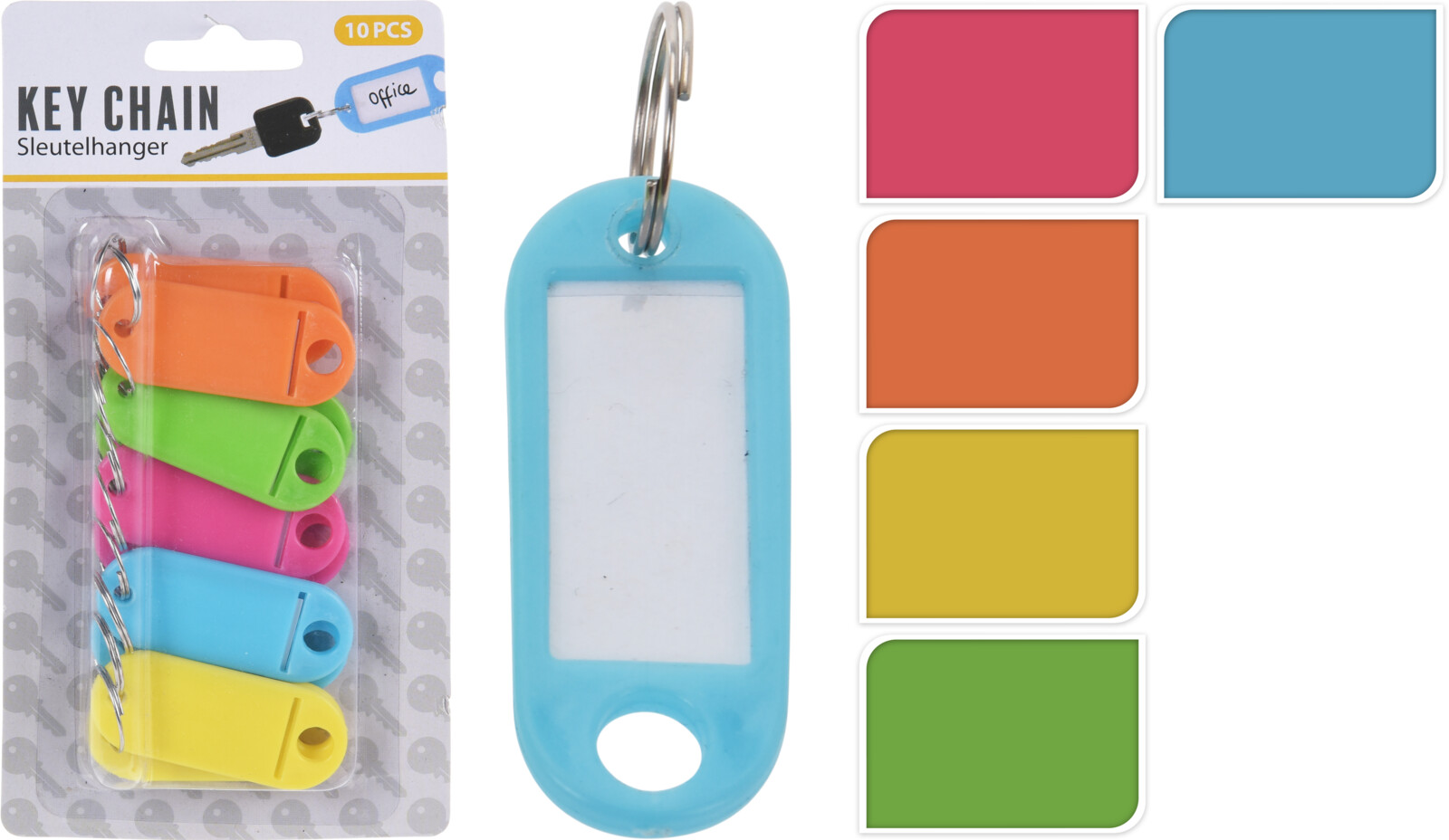 KEY HANGER SET 10PCS 5ASS CLR