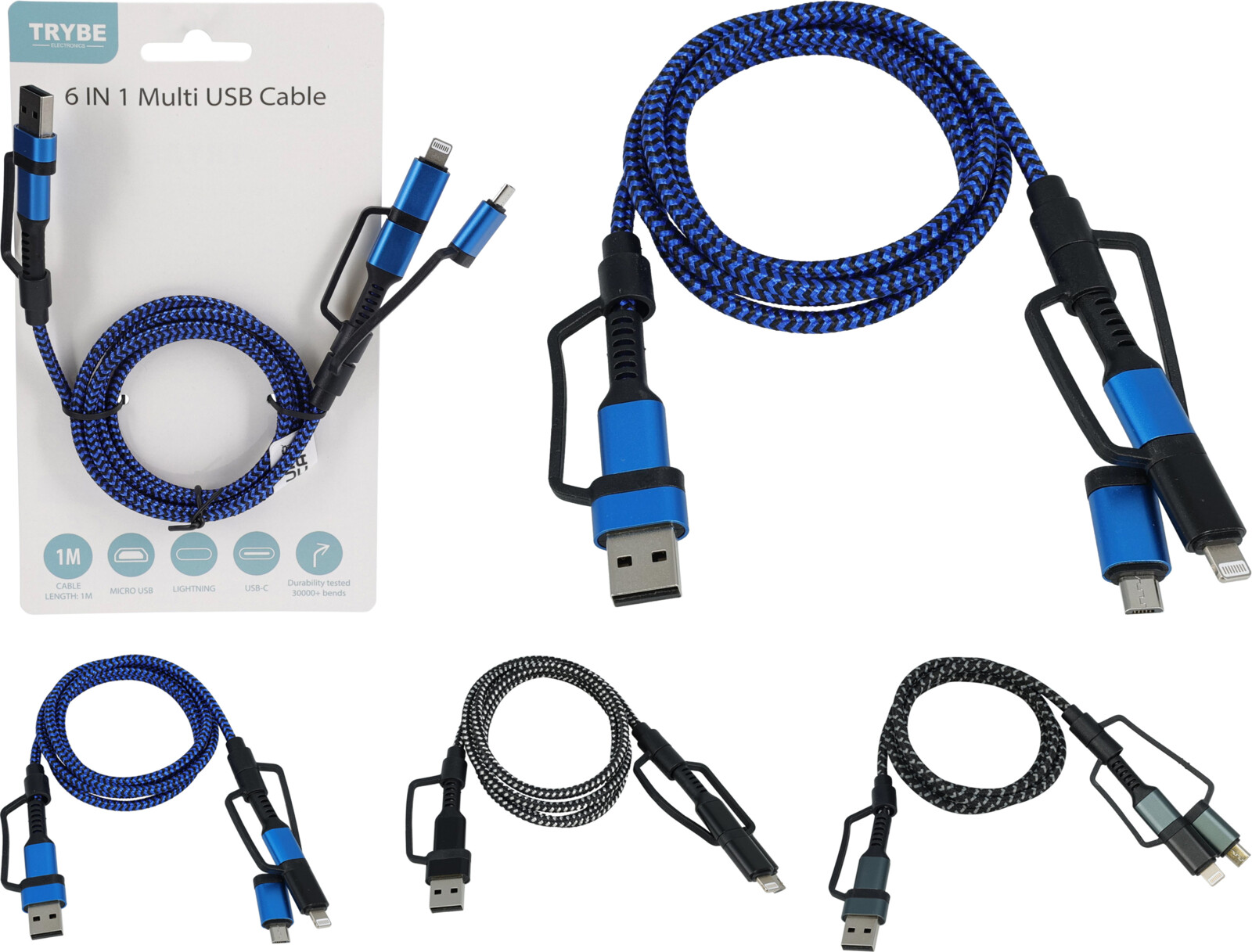 USB CHARGING CABLE 6 IN 1 3ASS