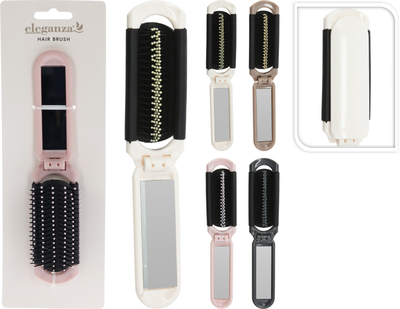 HAIRBRUSH WITH MIRROR FOLDABLE