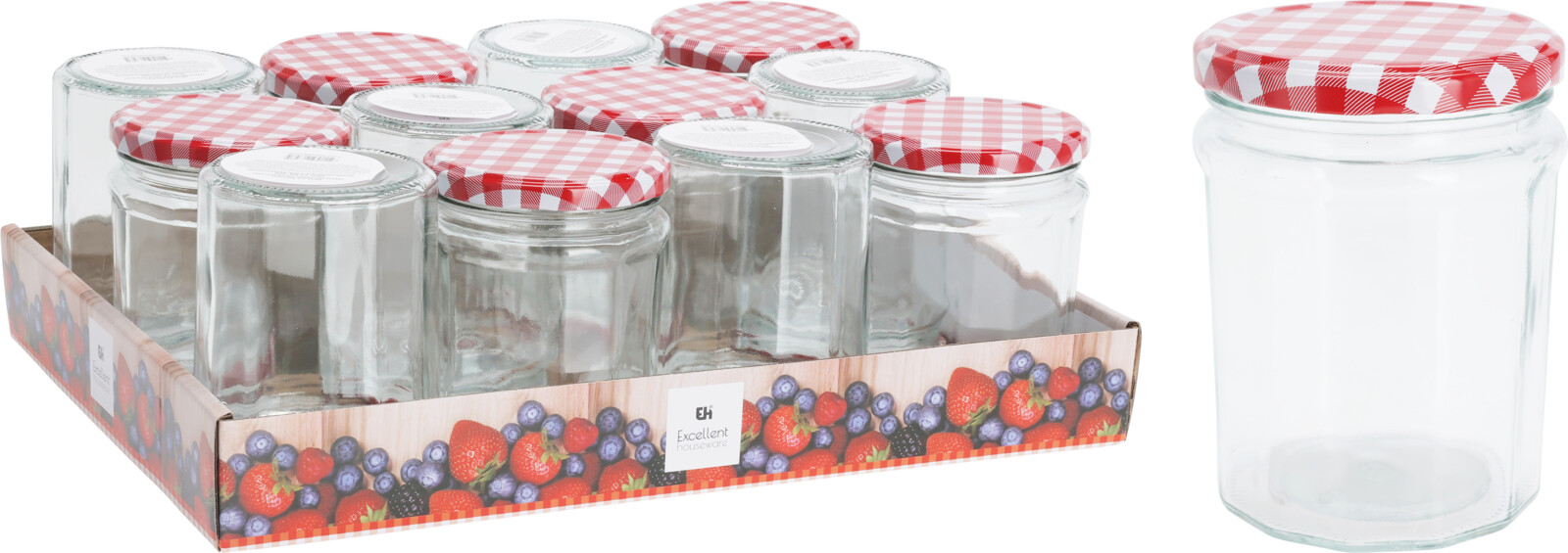 GLASS JAR 450ML METAL LID