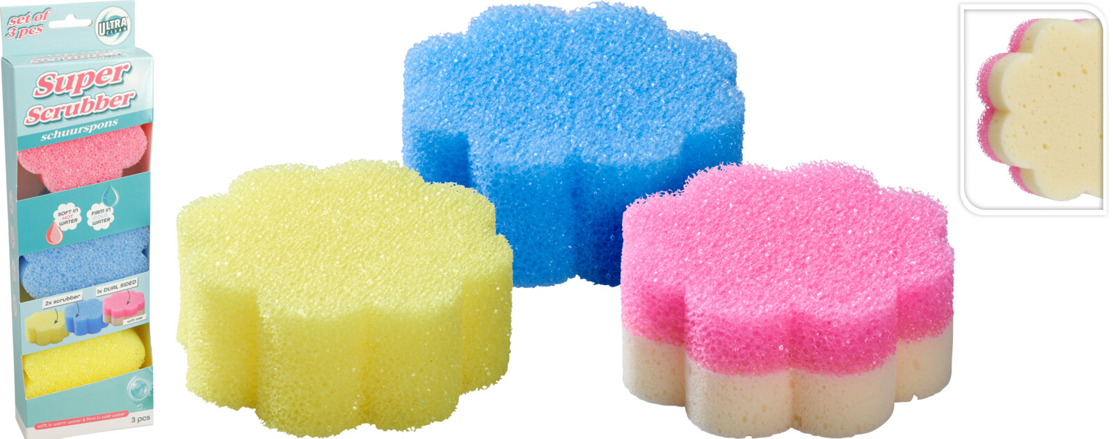 SCOURING SPONGE PU SET/3PCS
