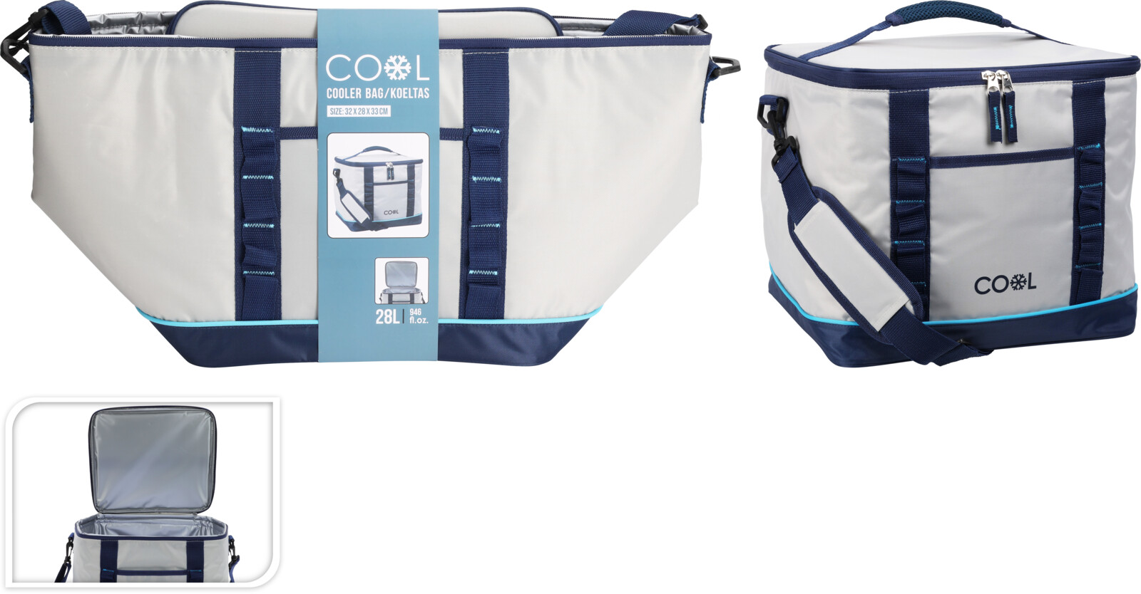 COOLERBAG 32X28X33CM GREY