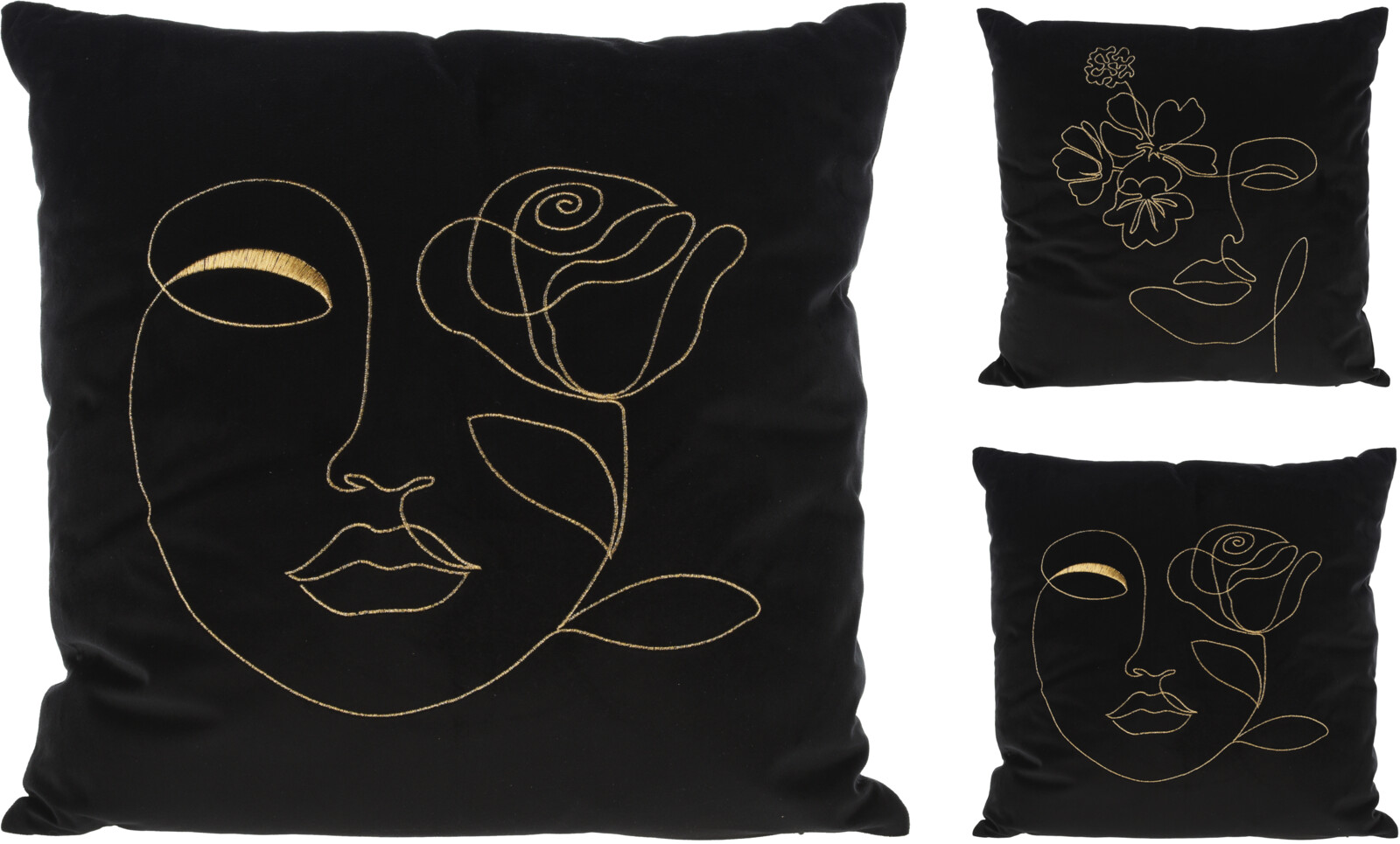 CUSHION VELVET BLACK 45X45CM