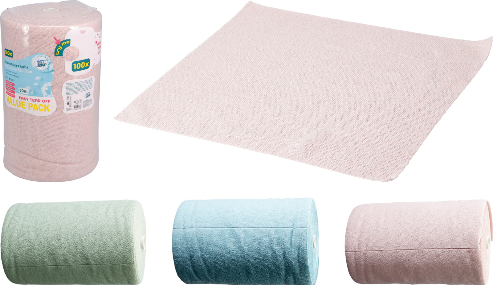 CLEANING CLOTHS ROLL 100PCS