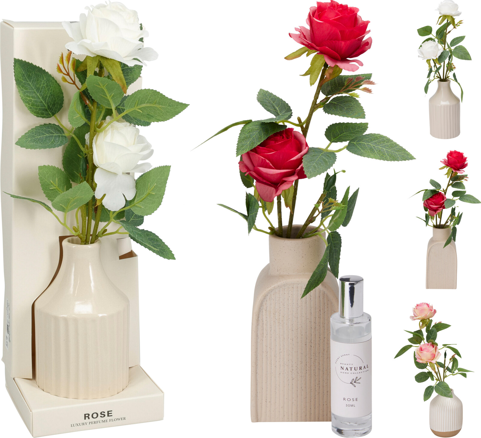 VASE CERAMIC 30ML ROSE SPRAY