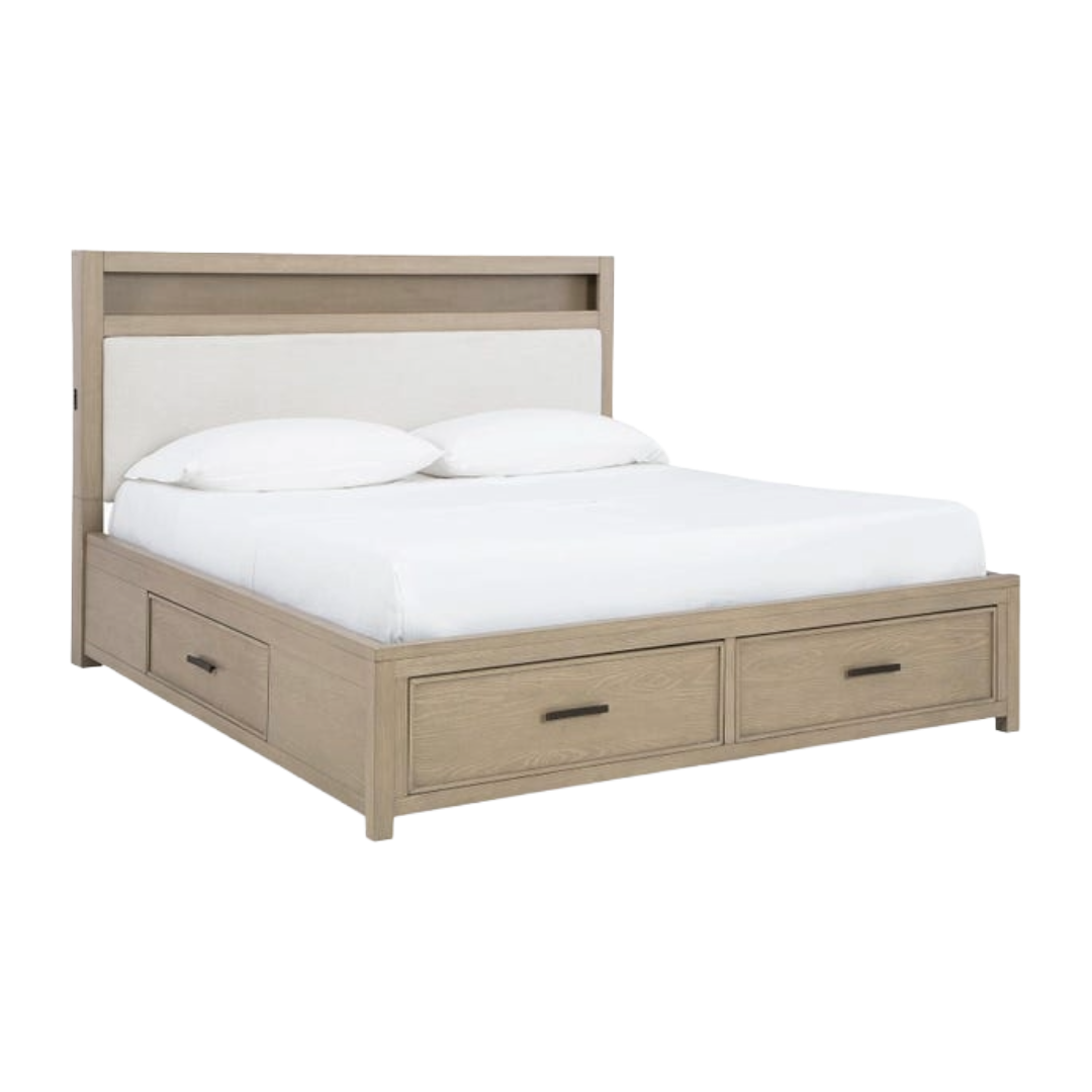 BED FRAME QUEEN CALMORO GRAY *PS