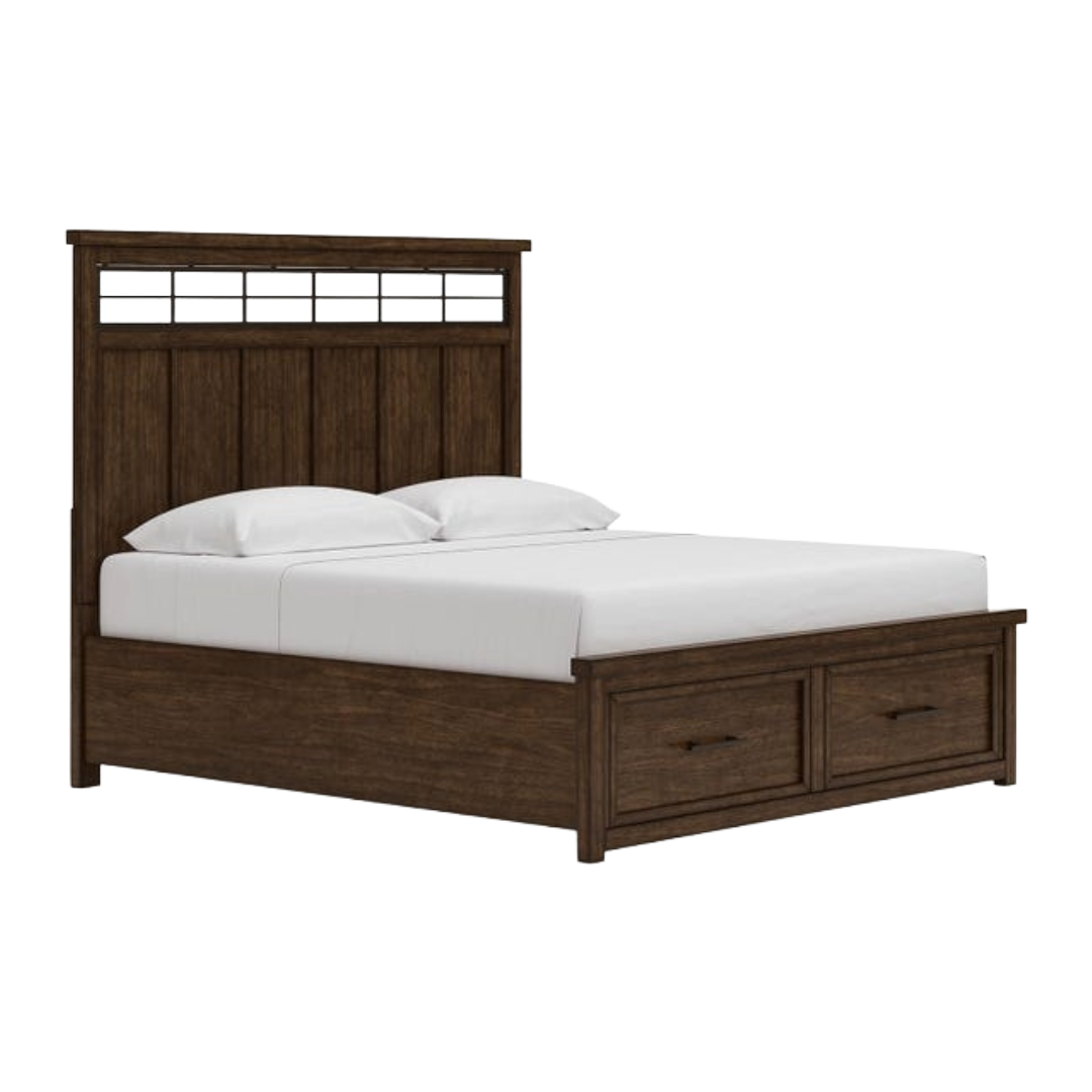 BED FRAME KING TAFENBRK MED BRN