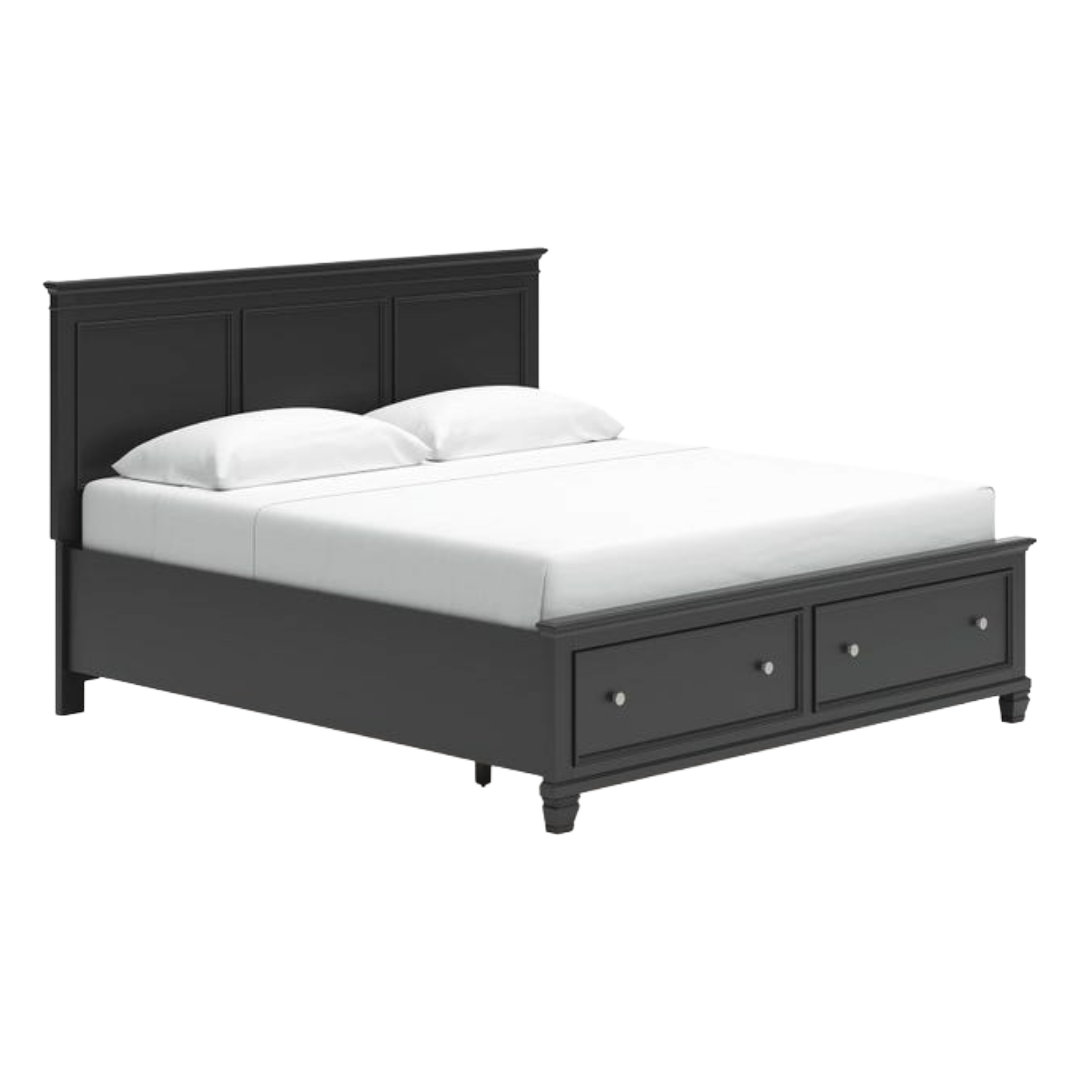 BED FRAME KING LANOLEE BLACK