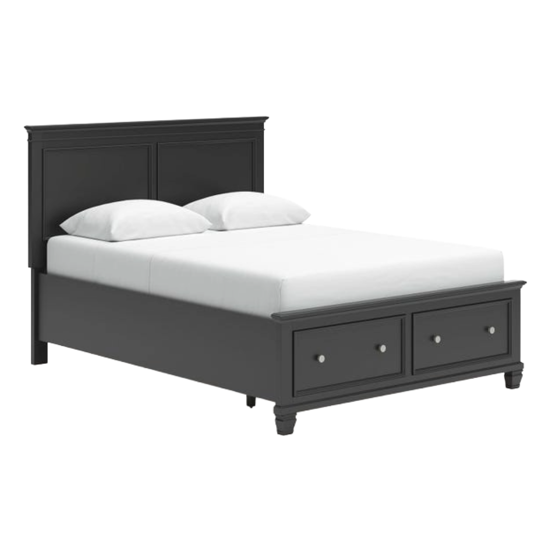 BED FRAME QUEEN LANOLEE BLACK