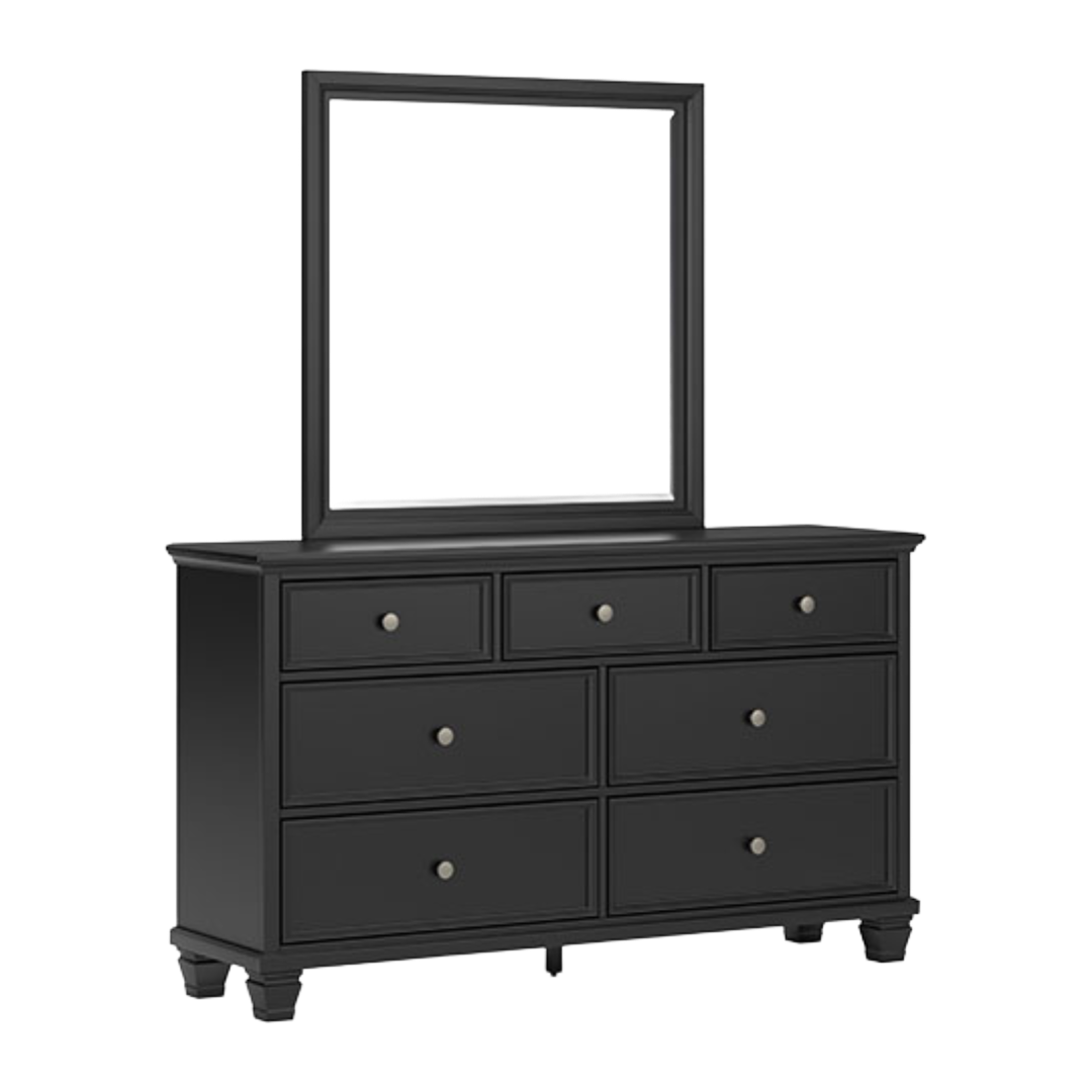 DRESSER W/MIRROR LANOLEE BLACK
