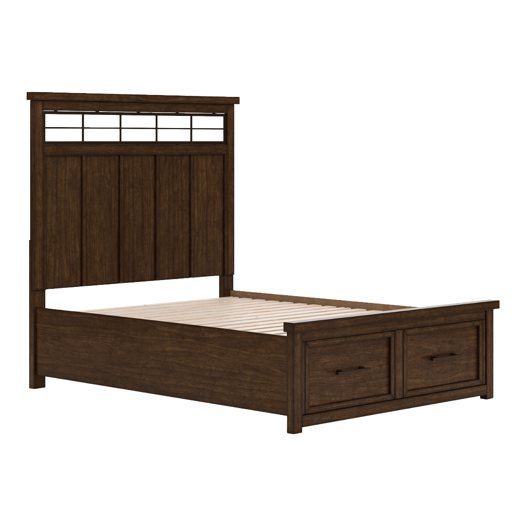 BED FRAME QUEEN TAFENBRK MED BRN