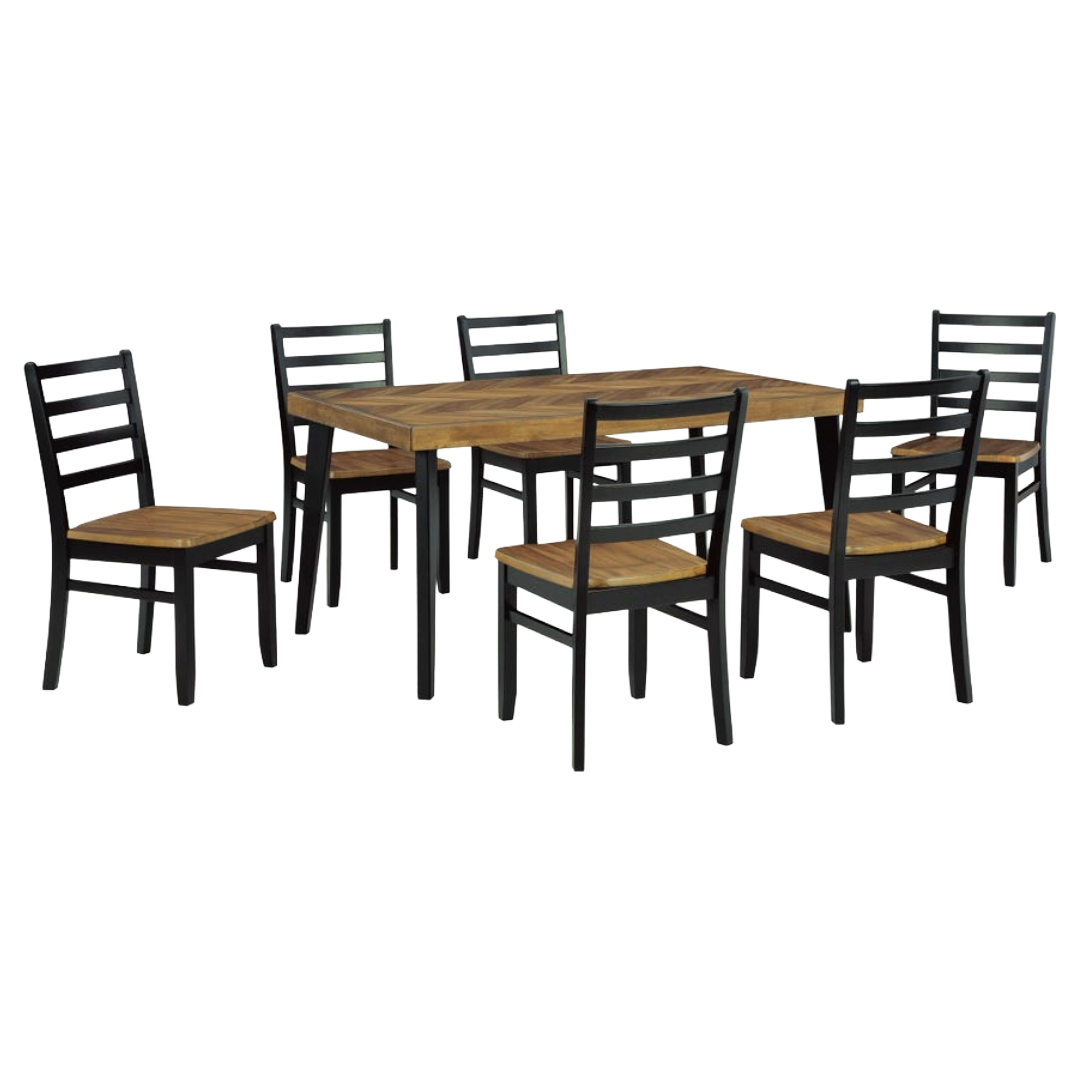 DINING SET W/6CHRS BLNDN BR/BL*P