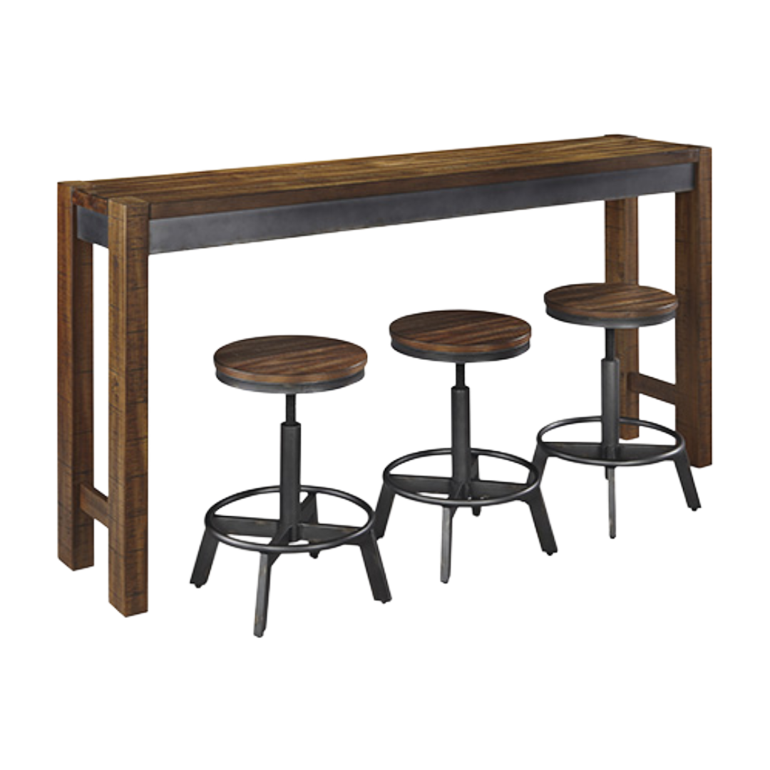 DINING COUNTER W/3STL TORJIN BRN