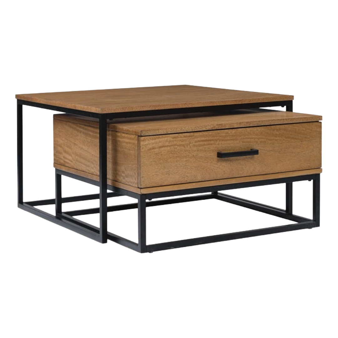 COFFEE TABLE 2PC JETTINGER L.BRN