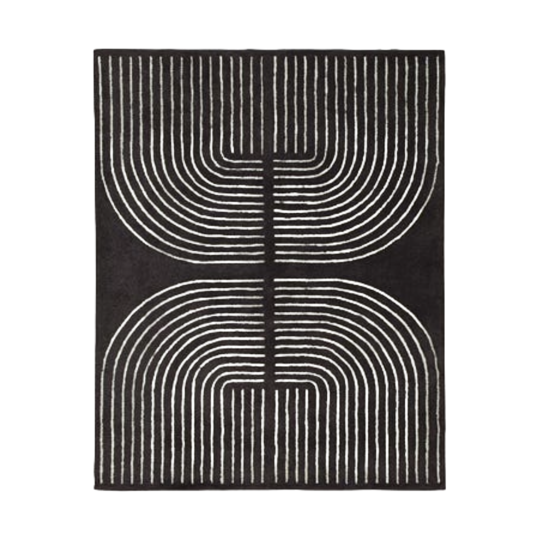 RUG LARGE ELDONMORE BLK/IVRY